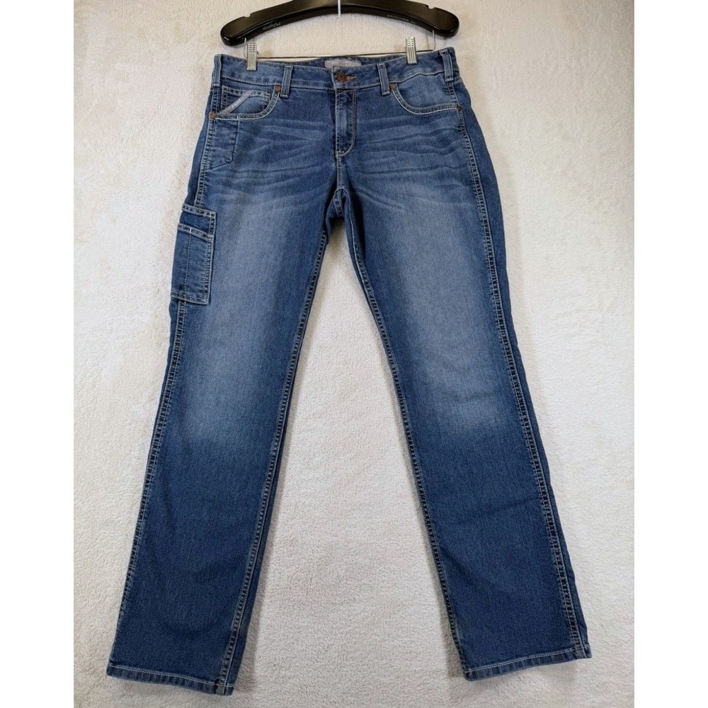 Ariat Rebar Riveter Straight Leg Jeans Nightride Mid Rise Blue Denim 32R